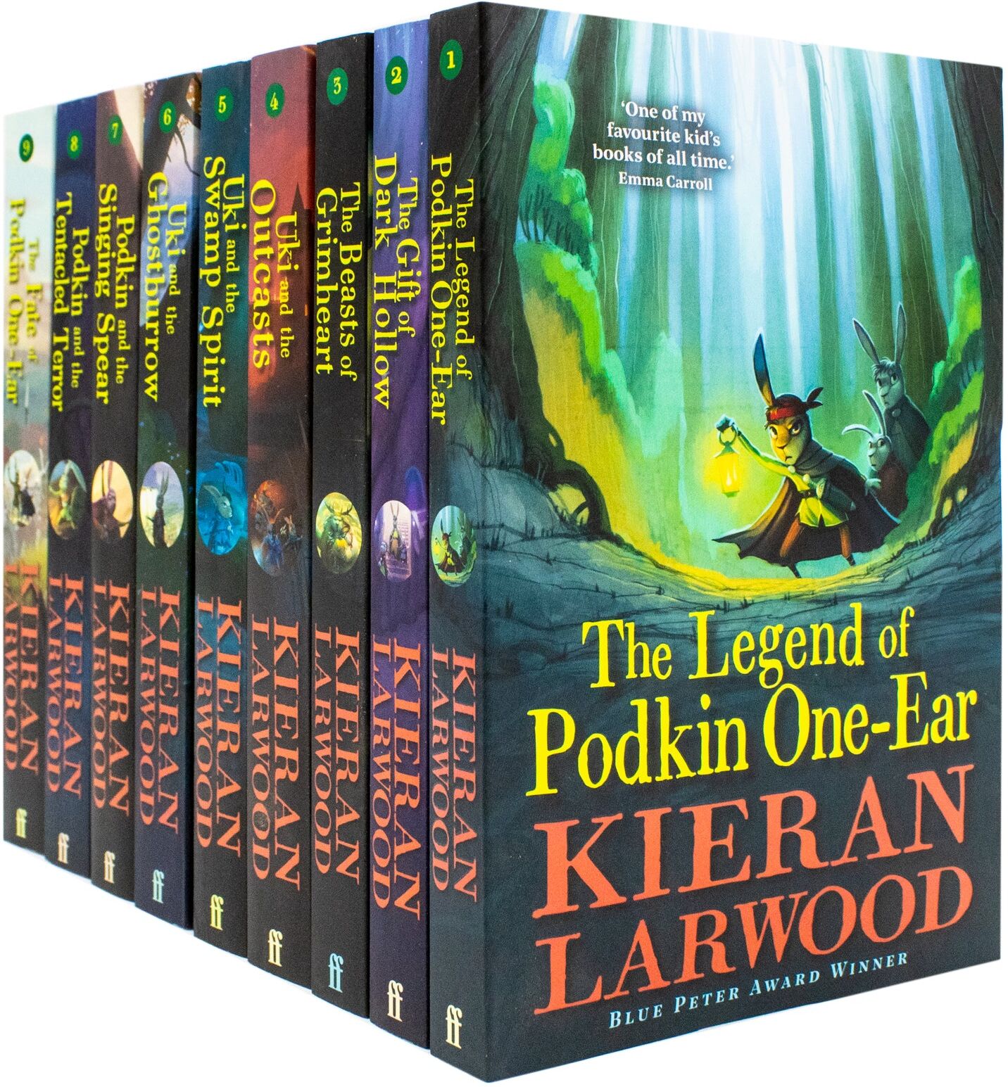 Faber The World of Podkin One-Ear 9  Books Collection Set (Books 1-9) by Kieran Larwood - Five Realms Series