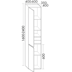 Burgbad Hochschrank rc40 1800x600x400 Trend- oder RAL-Farbe HGL, HSMF060LF4533 HSMF060LF4533