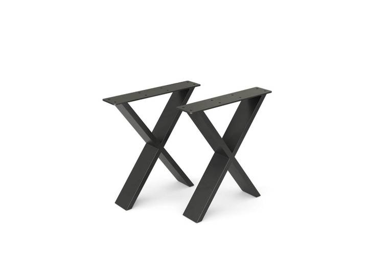 Vicco Tischbeine Schwarz 40 x 42 cm X-Form, Metall, 40x42x8 cm, Esszimmer, Esstische