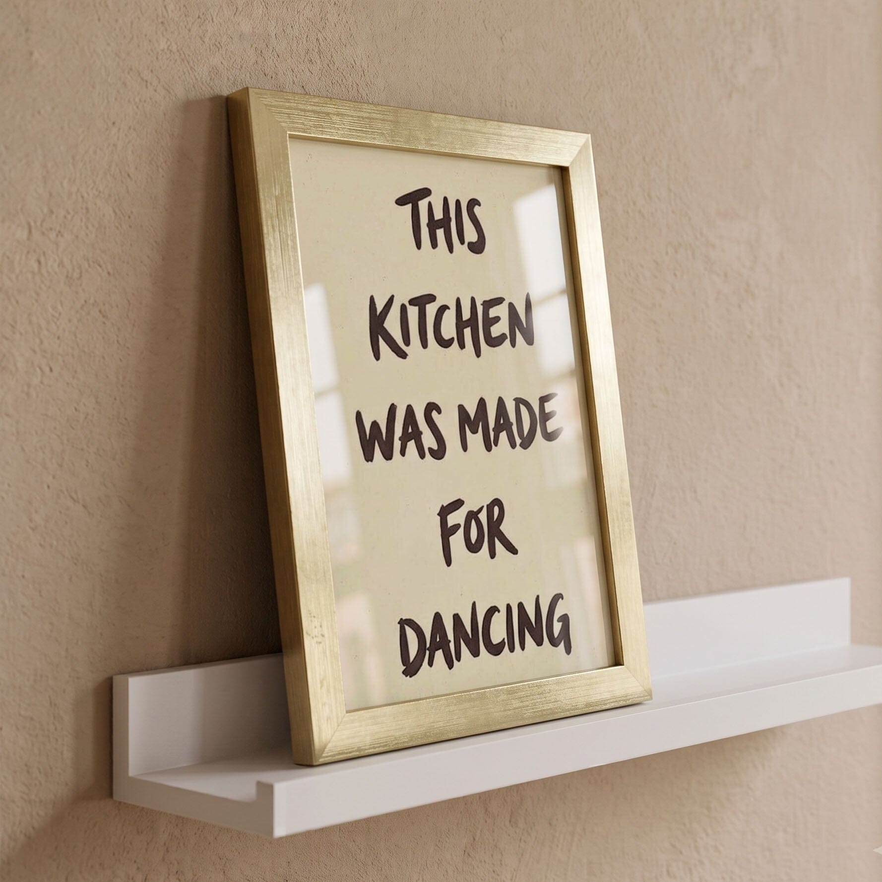 'This Kitchen was Made for Dancing' Mini Gold Framed Art