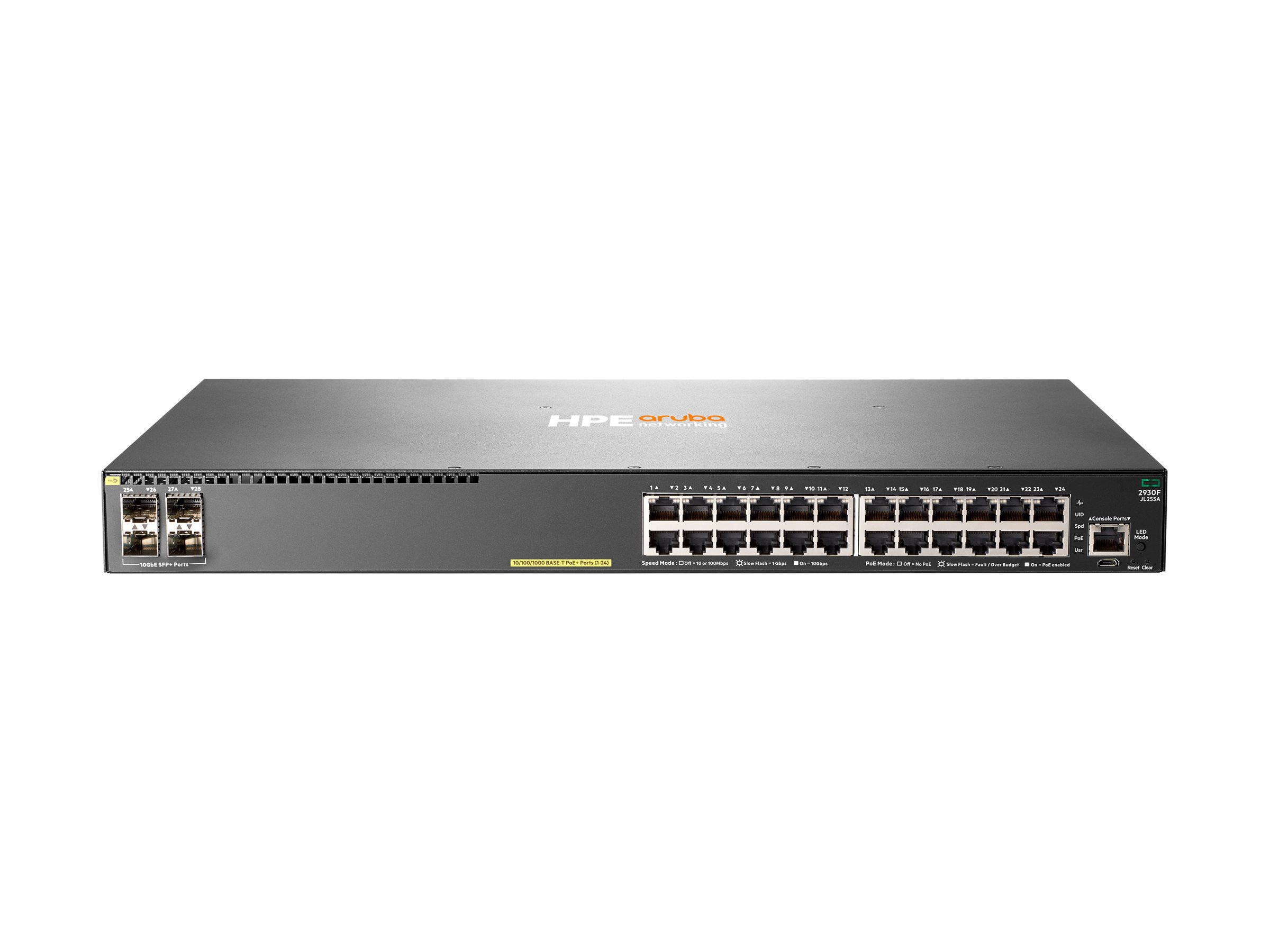 HPE Aruba Networking 2930F 24G PoE+ 4SFP+ Switch managed