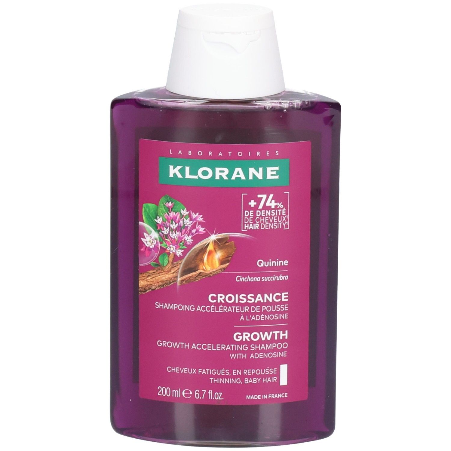 Klorane Kinine Groei shampoo, Groeiversnellend Vermoeid haar 200ml 200 ml Shampoo