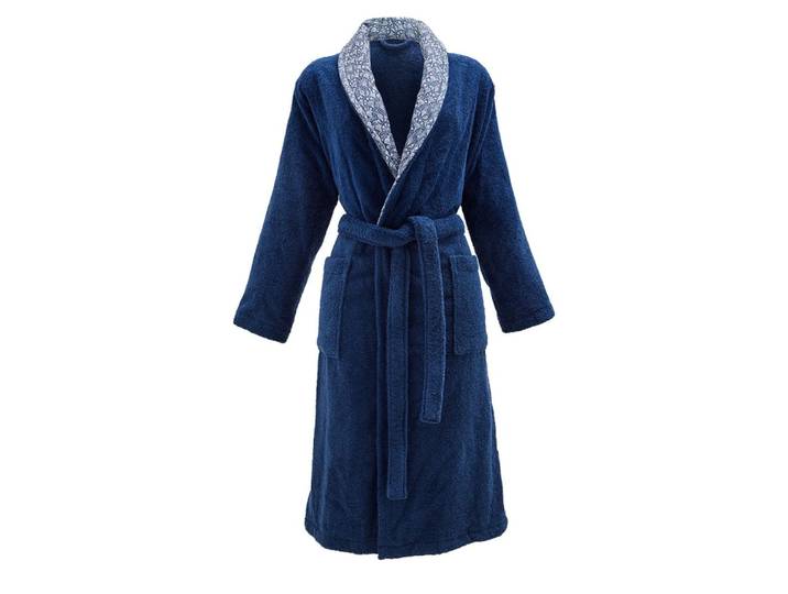 Peignoir coton bleu foncé m