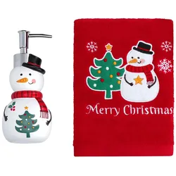 Handtuch & Seifenspender Snowman Geschenkset