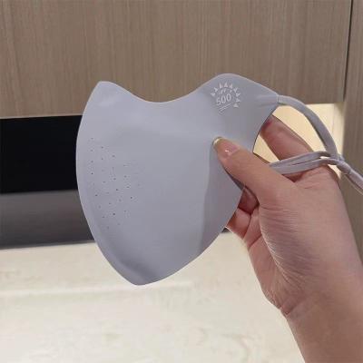 USA Free Shipping Shop UPF50+ UV Protection Face Mask Cooling Ice Silk Sun Cover With Eye Shield gray