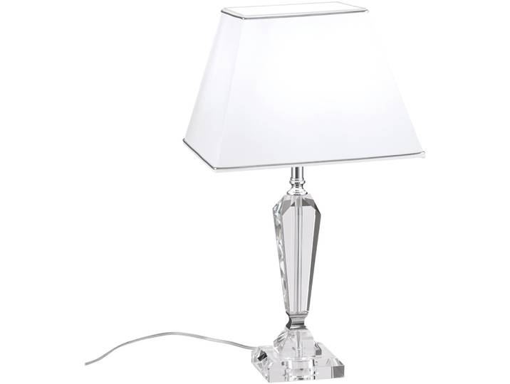 Briamond Tischlampe Veronique weiss, transparent K9 Kristall/Stoff/Metall H 57 cm