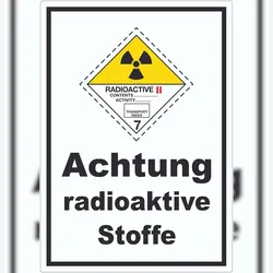 HB-Druck Aufkleber radioaktive Stoffe Radioactive II-GELB A6 (105x148mm)