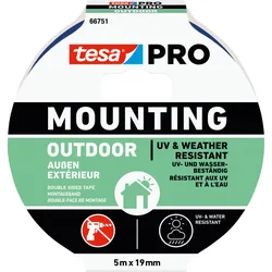 TESA 66751-1 - Montageband tesa PRO Outdoor, 5 m x 19 mm, grau