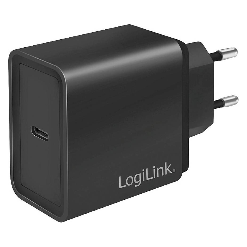 LogiLink USB Ladegerät 1x USB schwar 1-Port USB Steckdosenadapter, 13.5W (18 W, 1 Port) (PA0258)