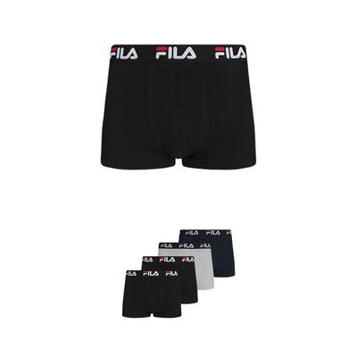 Boxer FILA, Herren, Gr. S, schwarz (200, schwarz), Single Jersey, Obermaterial: 95% Baumwolle, 5% Elasthan, körpernah, Unterhosen, ohne Eingriff, Logobund