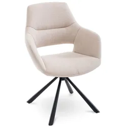 [de]sign & more Stuhl Bellvue Stoff Beige