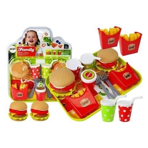 Lean Toys Hamburger-Pommes-Set mit Tablett (52563966)