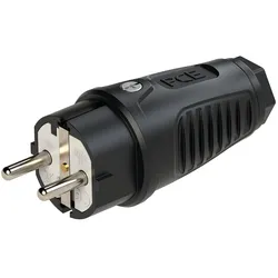 Schutzkontaktstecker Gummi (schwarz)
