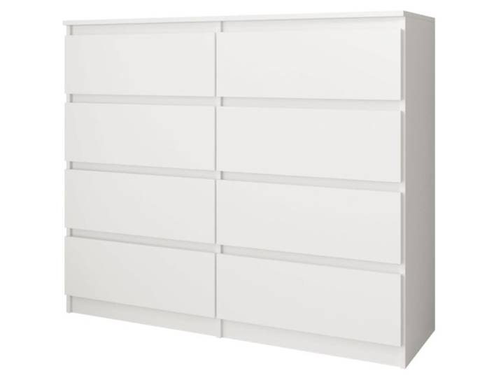 Commode avec 8 tiroirs, blanc mat, 100 cm