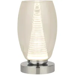 Nachttischlampe Tischlampe Tischleuchte chrom Glas Wohnzimmerlampe H 20,5 cm