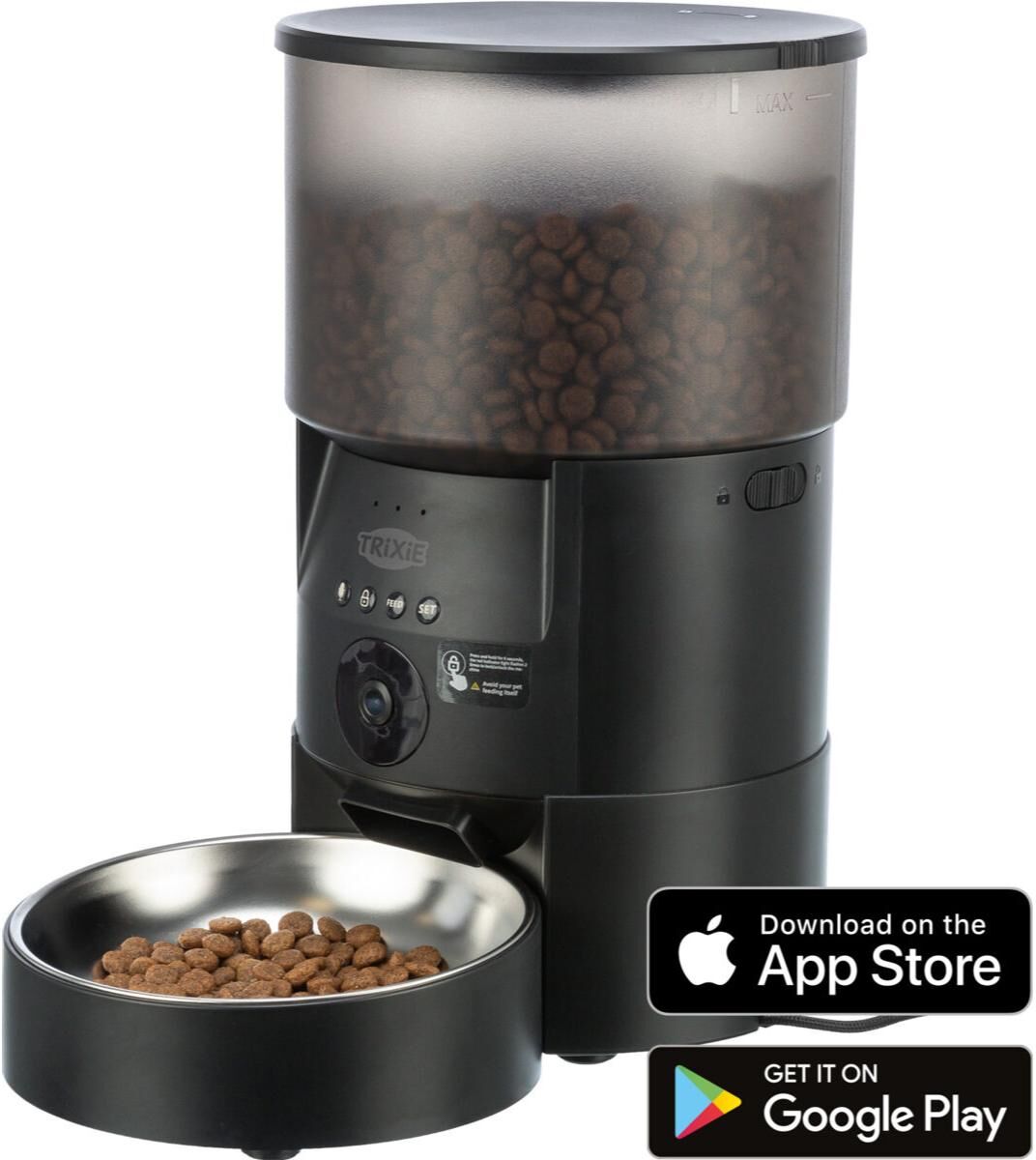 Trixie Distributore Automatico per Cibo Nero 3LT con Controllo tramite App 1PZ