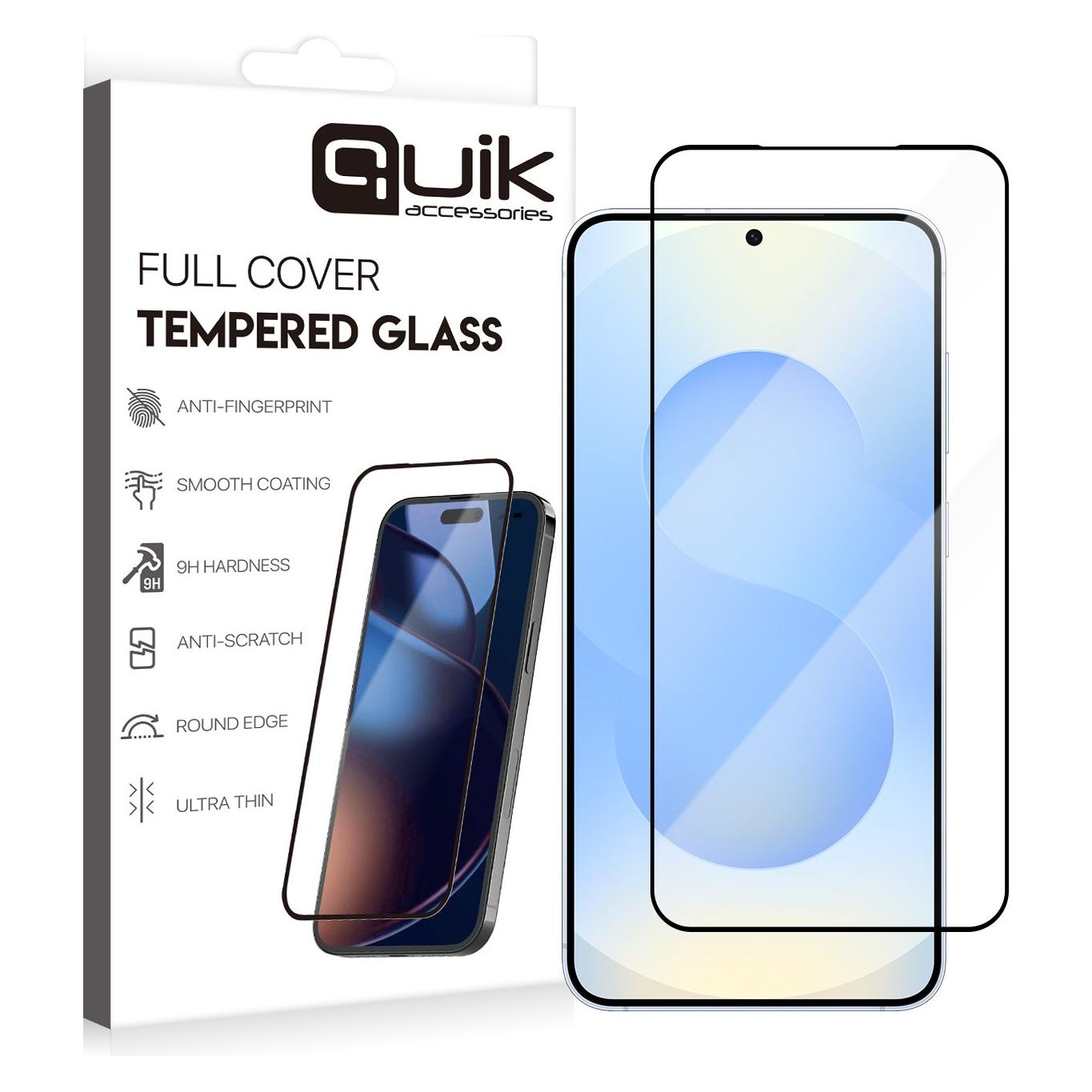 Quik Shade Quik Accessories Full Cover Tempered Glass for Samsung Galaxy S25 Plus (Samsung Galaxy S25) (QK-TG-SM-S25-PL)