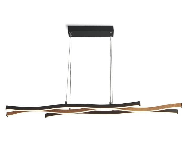 1Lt Swirl Led Suspension\, Noir Avec Effet Bois