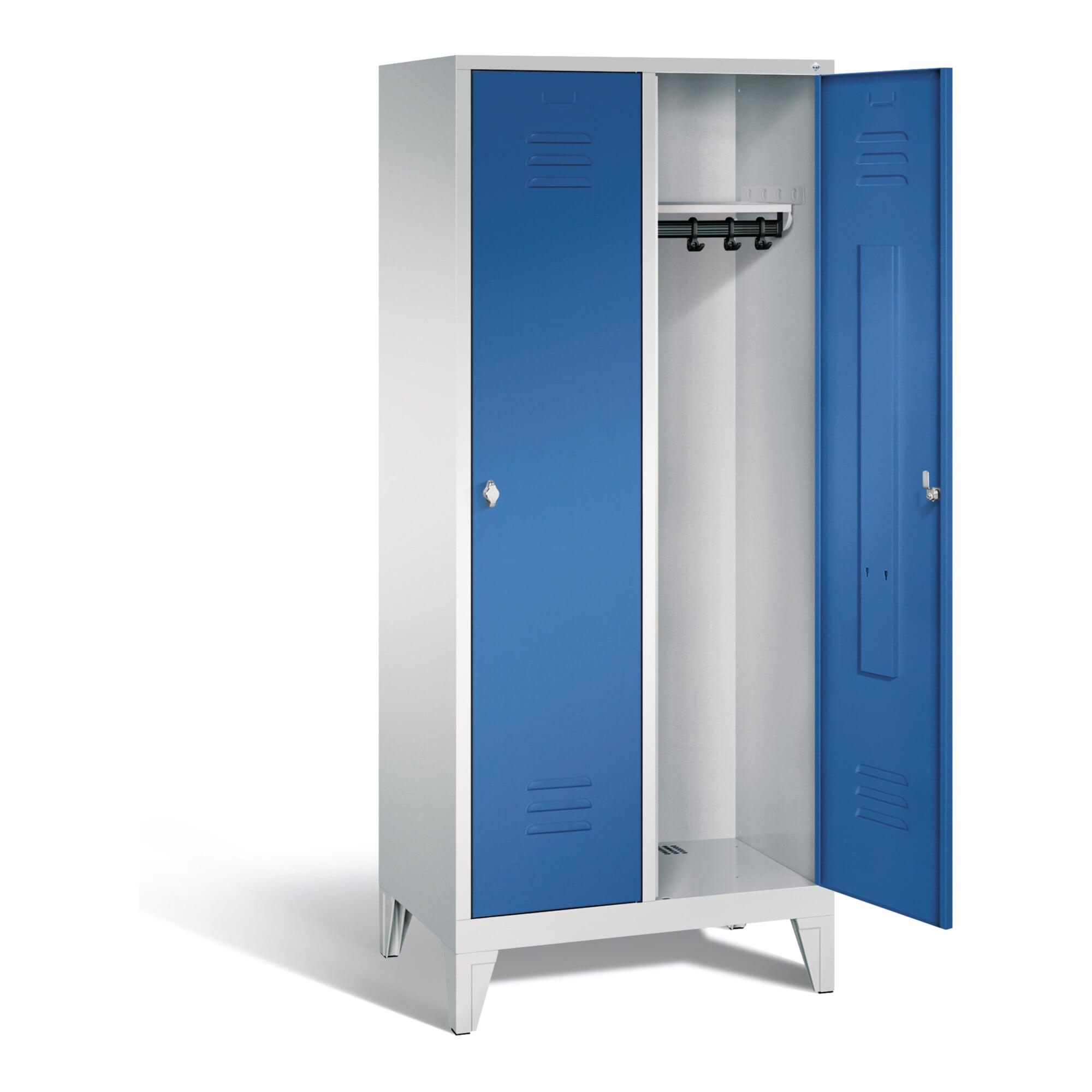 C+P Garderobenschrank Classic, H1850xB810xT500mm, Front Enzianblau, Korpus Lichtgrau (8010-22) ; C + P Möbelsysteme (8010-22|S10002)