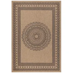 Carpetsale24 Outdoor Teppich 240x340 cm – Wetterfester Teppich in Jute-Optik – Extra großer Flachgewebe Teppich für Terrasse, Balkon, Wohnzimmer