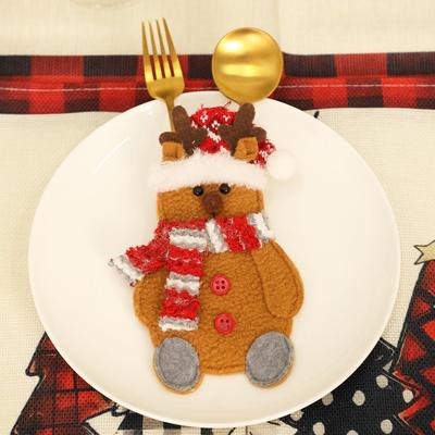 Inspired Deals Festive Christmas Silverware Holders Cartoon Cutlery Covers For Holiday Table Decor elk