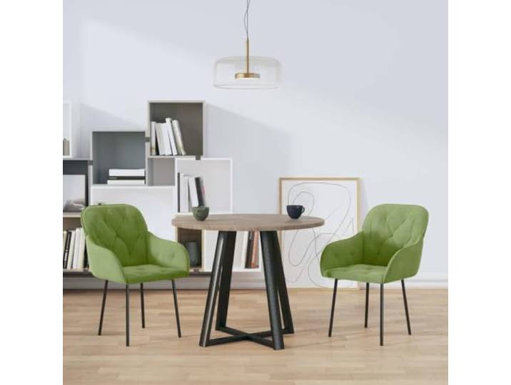 HEFZGDB Esszimmerstühle 2 STK. Hellgrün Samt, Robuster Metallrahmen mit Bequemer Polsterung für Hohen Sitzkomfort, Elegantes Design mit Weichem Samtbezug, Stabile Konstruktion