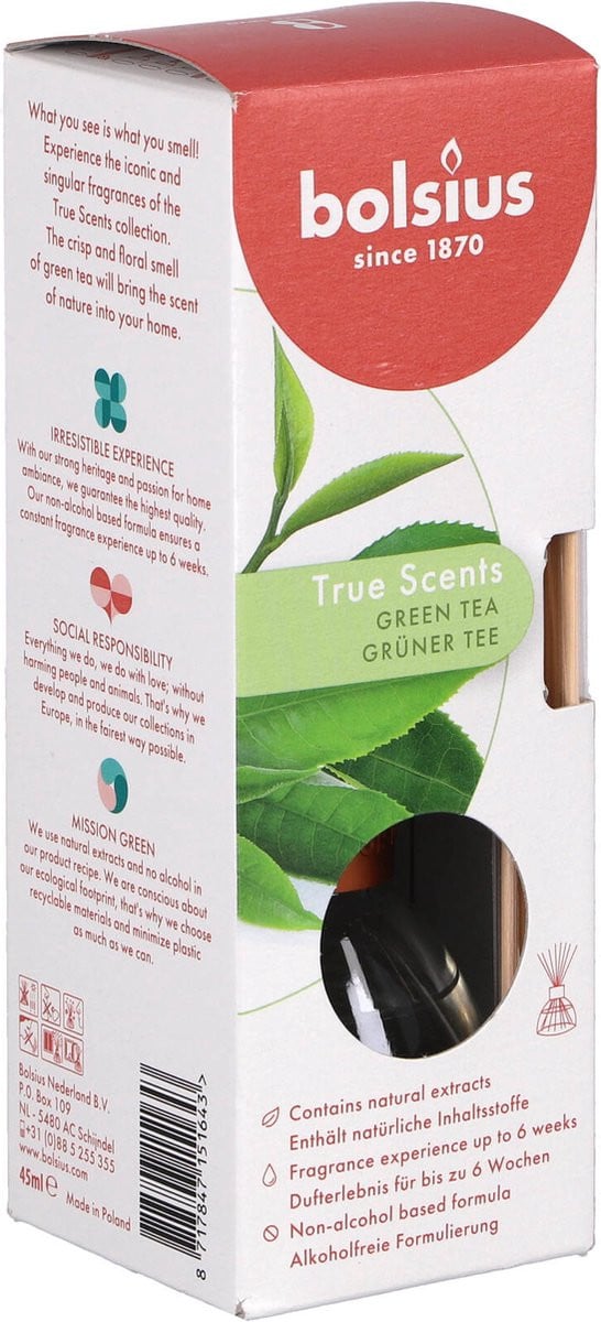Bolsius Geurstokjes True Scents Green Tea 45 ml