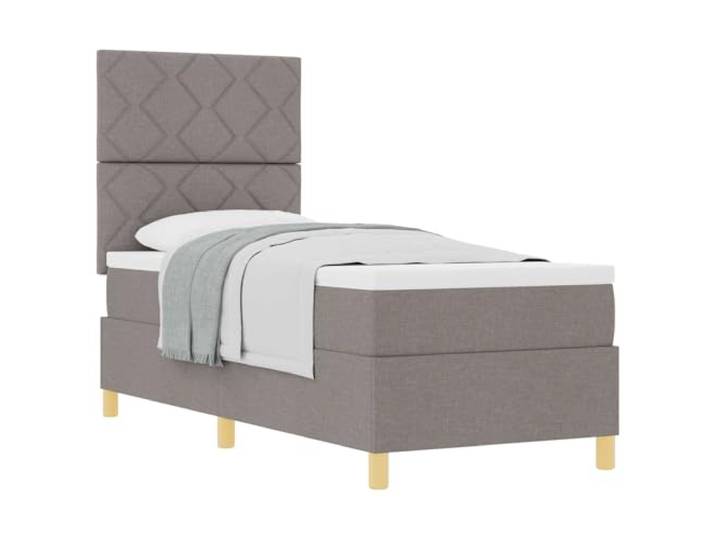 KKgypkn Boxspringbett mit Matratze und Kopfteil Taupe 80 x 200 cm Stoff mit Lattenrost