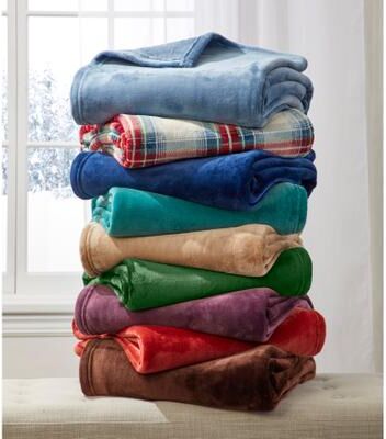 BH Studio Microfleece Blanket by BH Studio in Chocolate (Size TWIN)