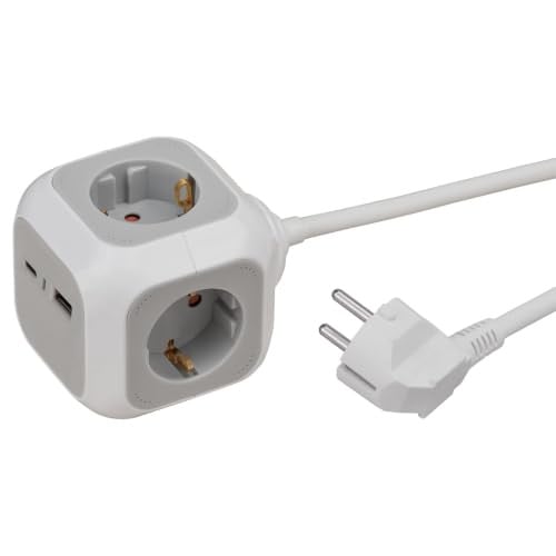 Brennenstuhl ALEA stekkerdoos met 4 stopcontacten en USB-poorten PD20W Type A+C, 1,4 meter
