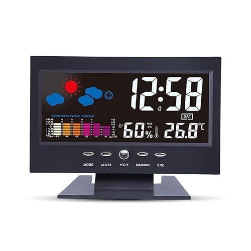 DUOBAGMA Digitale LED-wandklok met temperatuur- en luchtvochtigheidsweergave