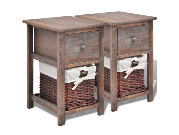 vidaXL Nachttisch Nachttische 2 Stk. Holz Braun (2-St), 2x Nachttisch Holz Nachtschrank Telefontisch Konsole Nachtkommode