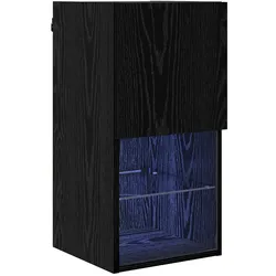 Helloshop26 - Modernes Wand-TV-Möbel 30,5 x 30 x 60 cm mit praktischen Regalen zeitgemäßes Ambiente in schwarzem Holz