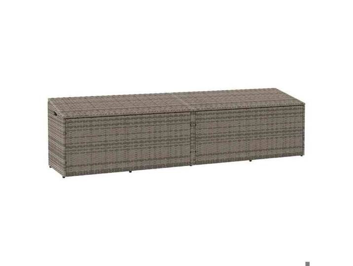 MCS Boîte de rangement de jardin Coffre de rangement extérieur gris 220x50x58 cm résine tressée