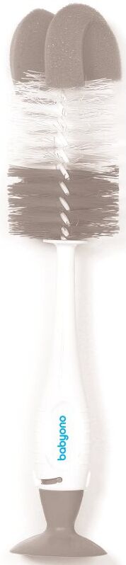 BabyOno Take Care Brush for Bottles and Teats brosse de nettoyage 2 en 1 Grey 1 pcs