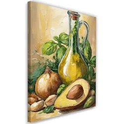 WANDBILD avocado olivenöl zwiebeln essen