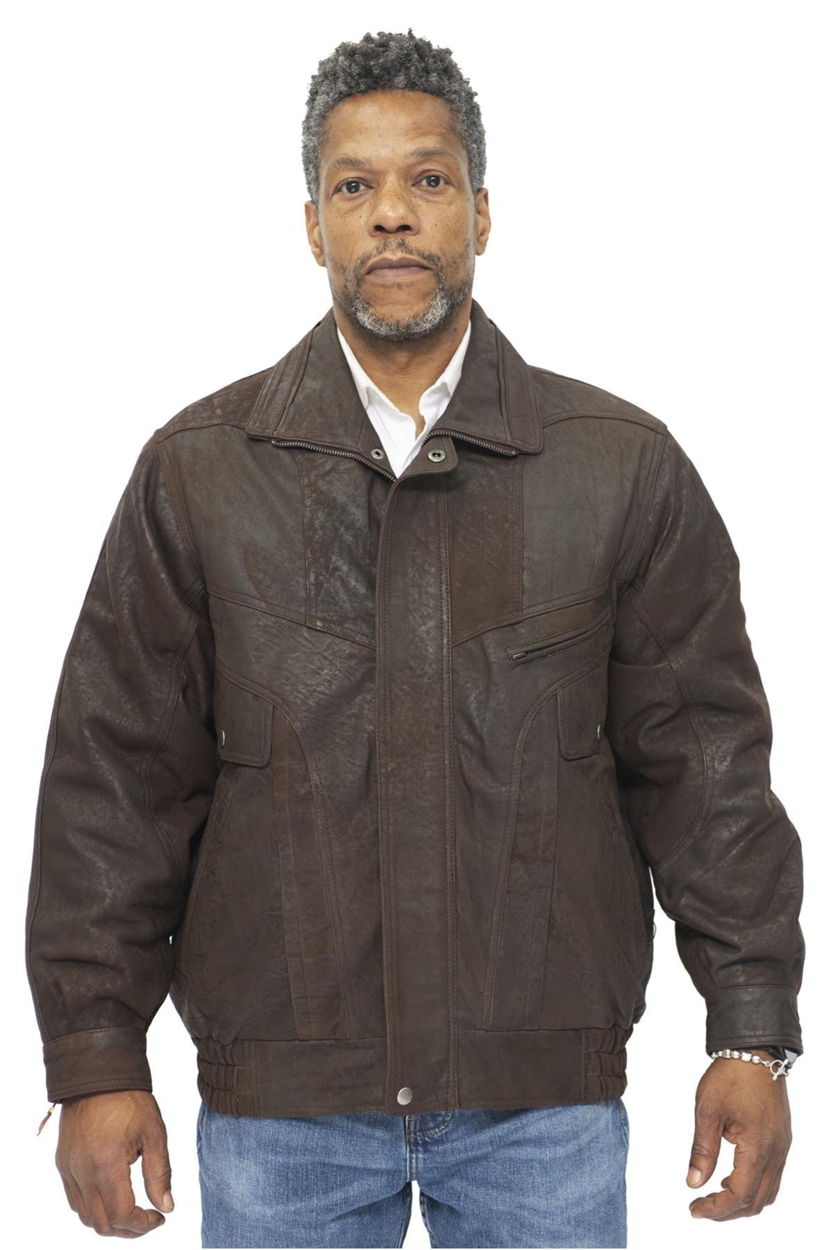 Klassische Herren-Harrington-Bomber-Lederjacke-Minsk