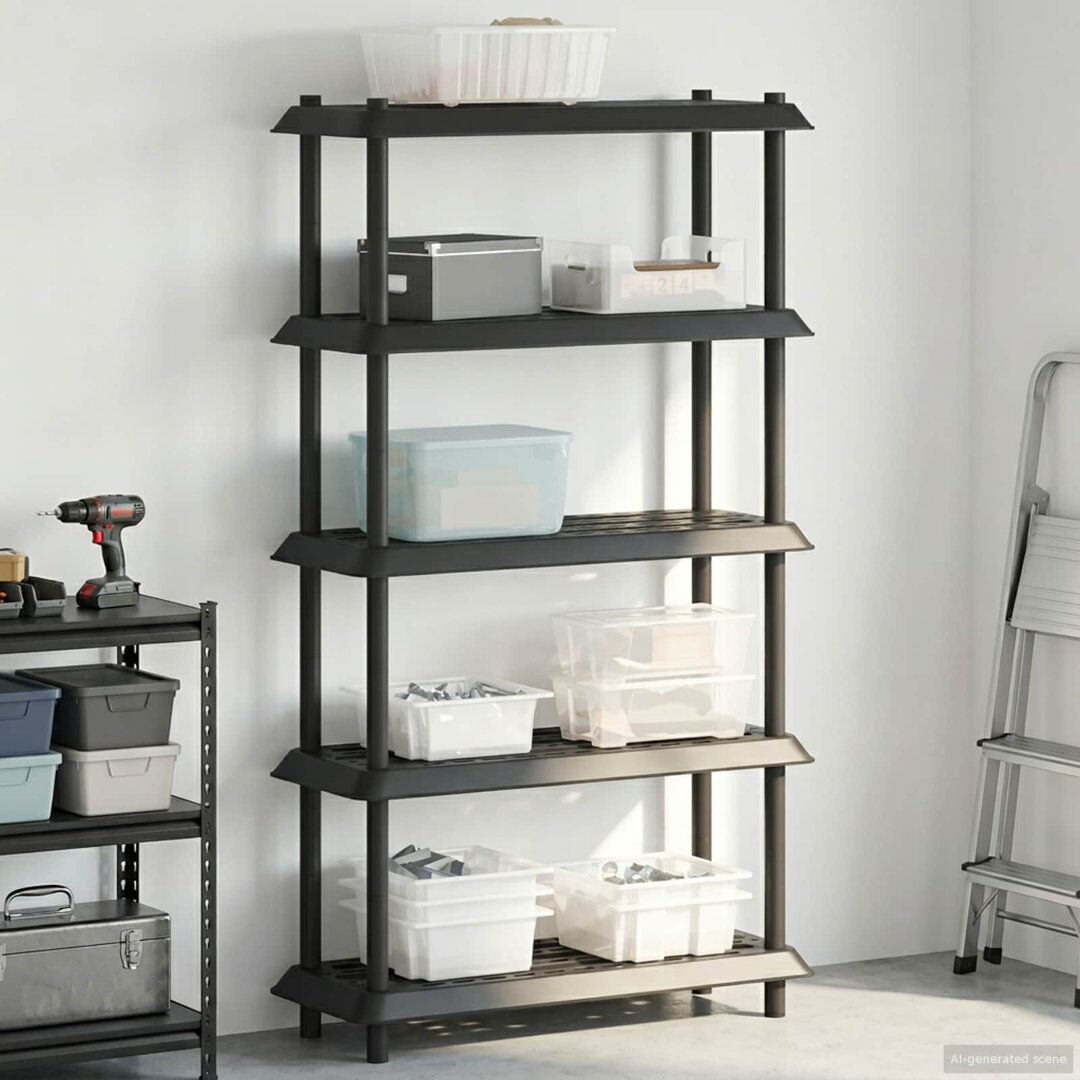 Rebrilliant 100 cm W Shelving Unit Anthracite 177cm H x 100cm W x 40cm D