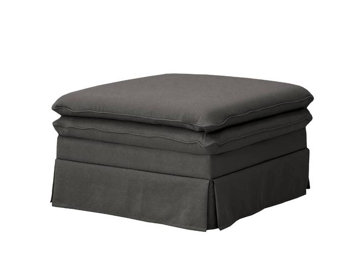 Polsterhocker Dailman mit Husse 80 x 80cm Grau/Anthrazit Webstoff Haiba: Anthrazit