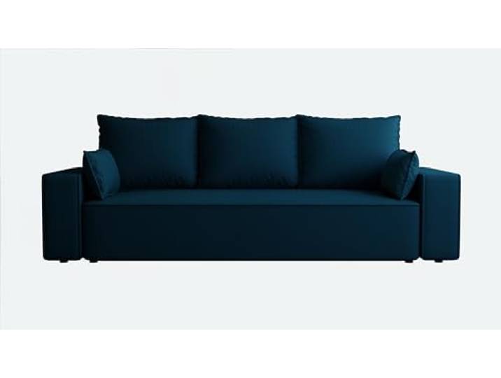 4ALL HOME Sofa mit Schlaffunktion Veno 242x95 cm - Couch - Sofa mit Bettkasten - 3 Sitzer - Schlafsofa - Schlafsofa mit Bettkasten - Cord - Wohnzimmer (Onega 10 Marineblau)