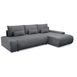 ECKSOFA Ivana 3 Sitzplätze Dunkelgrau