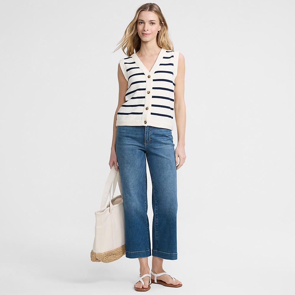 Recover Culotte-Jeans High Waist, Damen, size: regular, Blau, Baumwolle/Elasthan, by Lands' End
