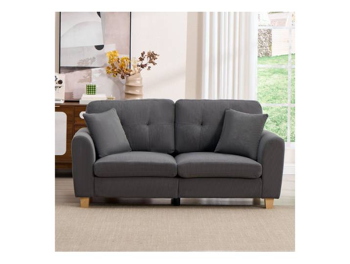 CANMOV Sofa Canmov 2-Sitzer Sofa Cord, 176cm Breite, mit Seitentasche & Kissen