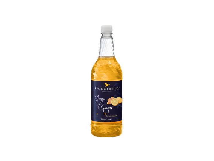 Sweetbird Fusions+ Yuzu &amp; Ginger Sirup mit Igelstachelbart für Kaltgetränke, 1 l