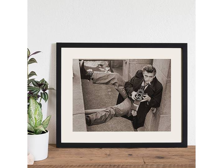 Tableau déco James Dean Cadre : hêtre massif verni Revêtement : plexiglas Multicolore 42 x 52cm