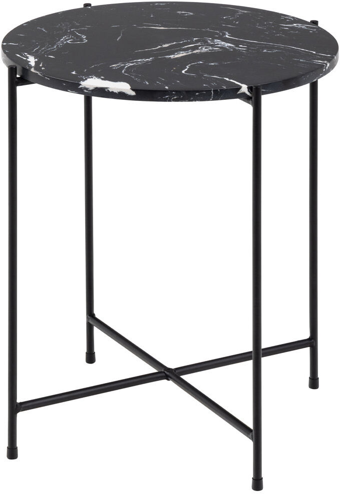 Metro Side Table with Marble Top 42x45cm Black Marble 45cm H X 42cm W X 42cm D