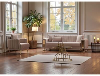 Furnia Aurex 3 Pieces Living Room Sets 1 Sofa 2 Chair