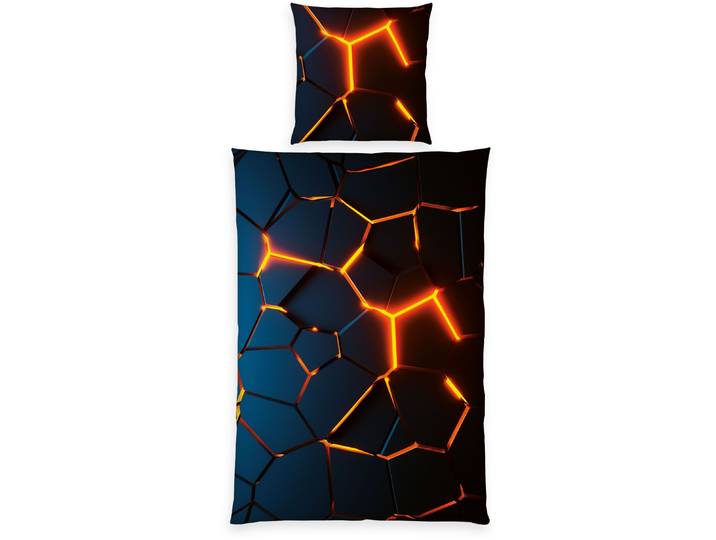 Bettwäsche Young Collection 3D , bunt, B/L: 155cm x 220cm, 1 Stk., 1 Stk., Renforcé, B/L: 80cm x 80cm, 2 Stk., Renforcé, Obermaterial: 100% Baumwolle, HERDING YOUNG COLLECTION, Bettwäsche, Bettwäsche