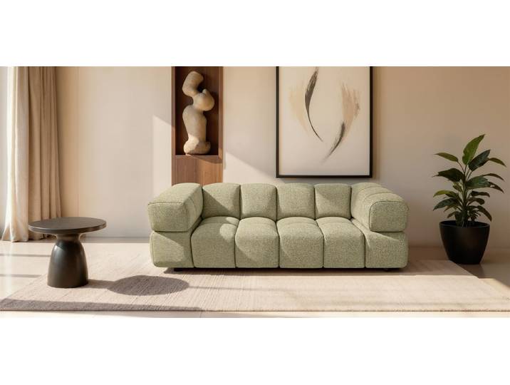 Fun Möbel 3-Sitzer Designersofa FUN ANGELA in Webstoff Puente, Rundumbezug