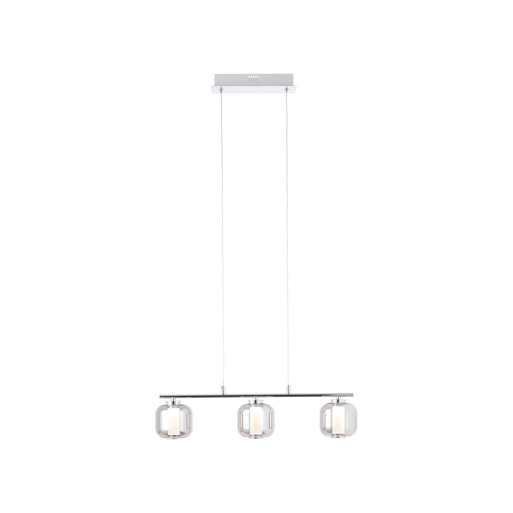 BRILLIANT Rafa LED Pendelleuchte 3flg Balken chrom/rauchglas Innenleuchten,Pendelleuchten,-Balken 3x 5.67W LED integriert, (Lichtstrom: 697lm, Lichtfarbe: 3000K) In der Höhe einstellbar / Kabel kü